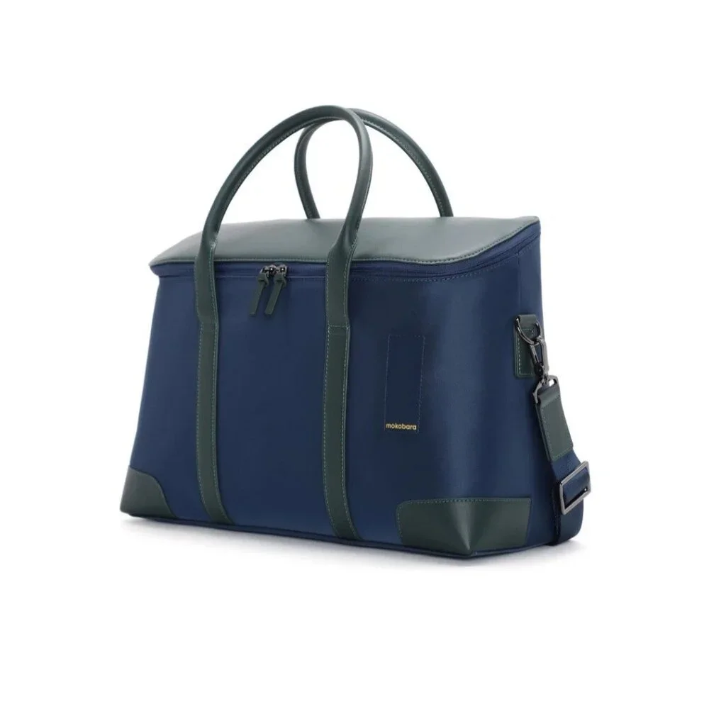 Mokobara The Cabin Duffle Work Bag Leather Water Resistant 15" Laptop Blue New - Picture 1 of 15
